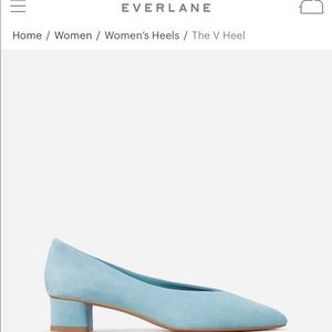 Light blue suede, Everlane V heel